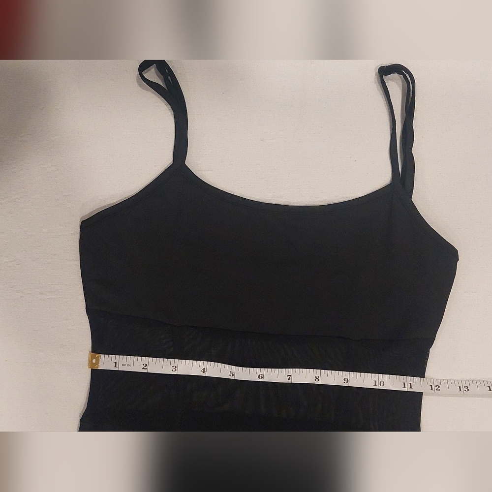 Chic Black Sheer Panel Chemise - Picture 9 of 9
